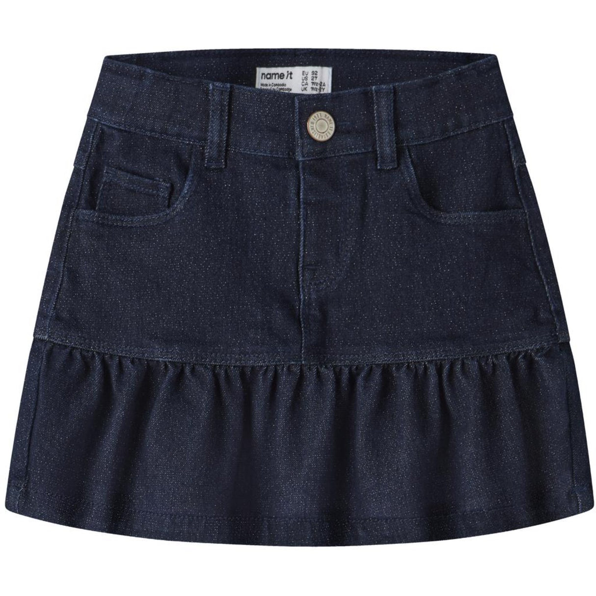 Name It Dark Blue Denim Nmfliv Dnm Glitter Skjørt 1208-Lu