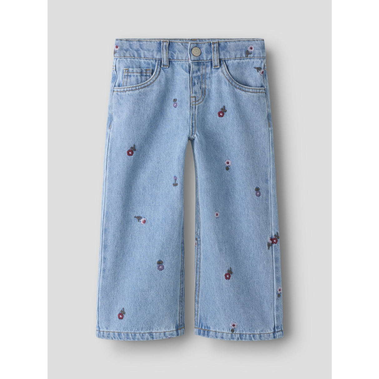 Name It Medium Blue Denim Flower Emb Nmfrose Wide Emb Jeans 4711-Za