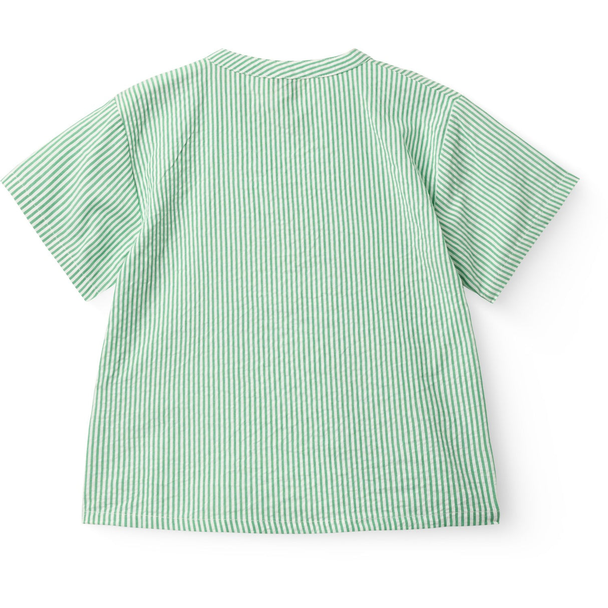 COPENHAGEN COLORS Sharp Green W Cream Stripe Seersucker Ss Bluse