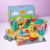 Melissa & Doug Multifarvet Blockables Playset Town 73Pcs