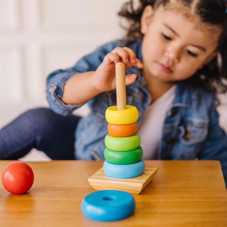 Melissa & Doug Multifarvet Wooden Stacking Toy Rainbow