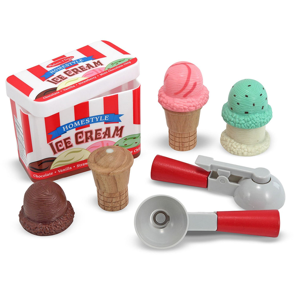 Melissa & Doug Multifarvet Leketøy Scoop & Stack Ice Cream Cone Playset