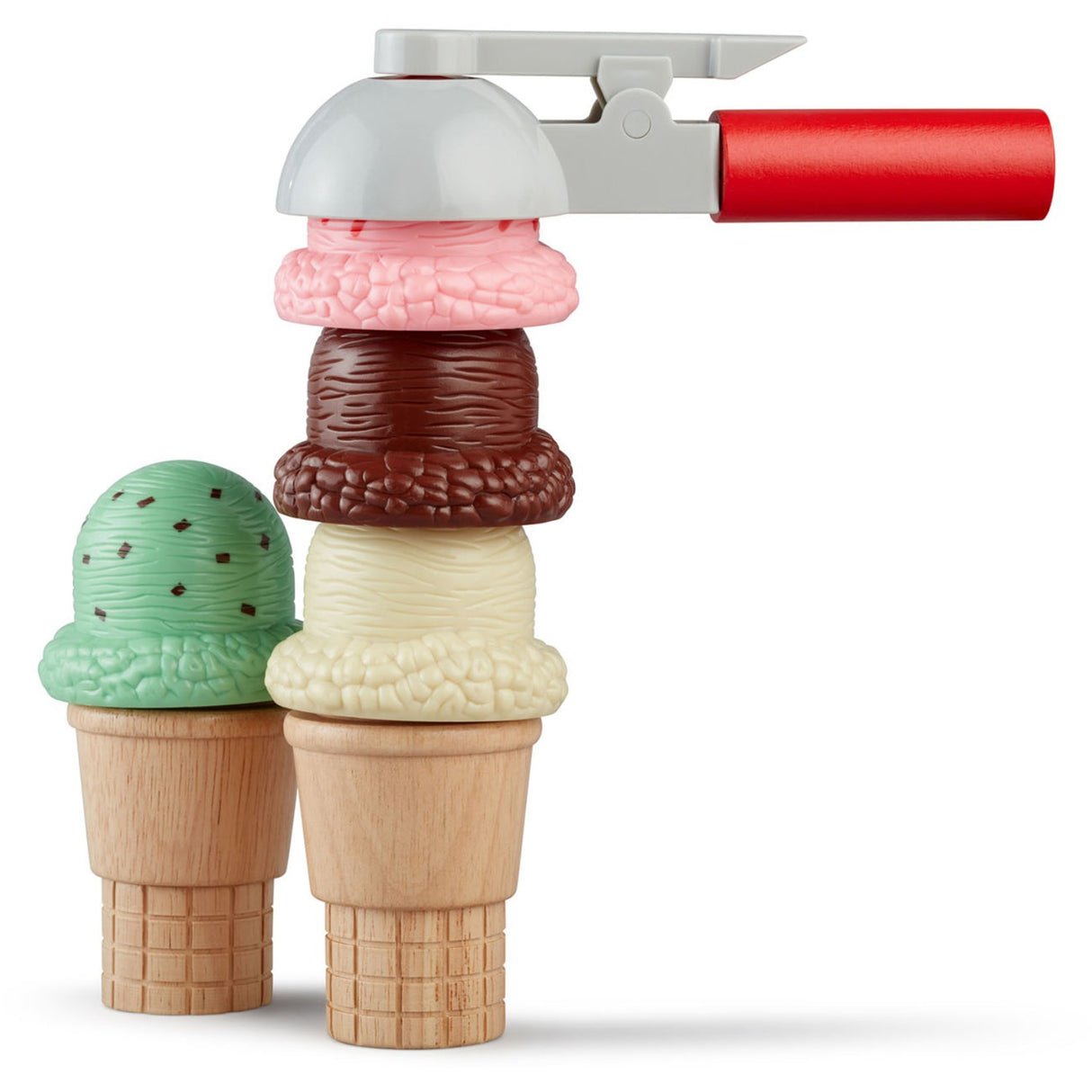 Melissa & Doug Multifarvet Leketøy Scoop & Stack Ice Cream Cone Playset