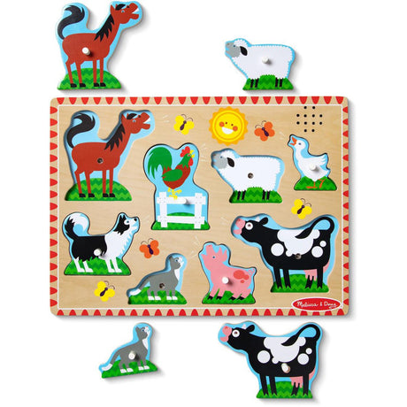 Melissa & Doug Multifarvet Sound Puzzle Farm Animals