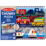 Melissa & Doug Multifarvet Wooden Chunky Puzzle Vehicles