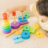 Melissa & Doug Multifarvet Wooden Stacking Toy Geometric