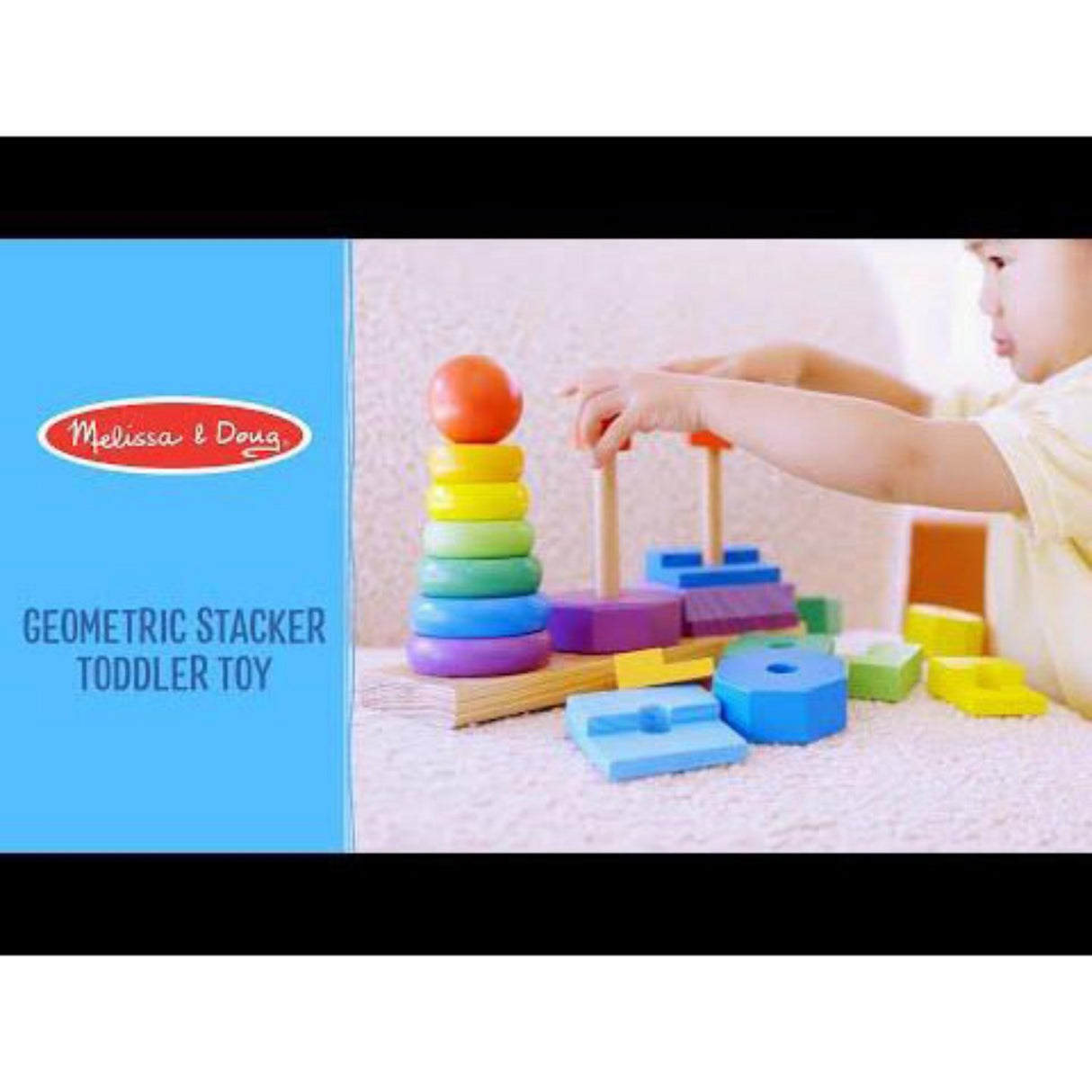 Melissa & Doug Multifarvet Wooden Stacking Toy Geometric