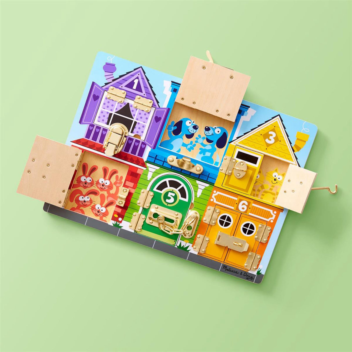 Melissa & Doug Multifarvet Activity Board Latches