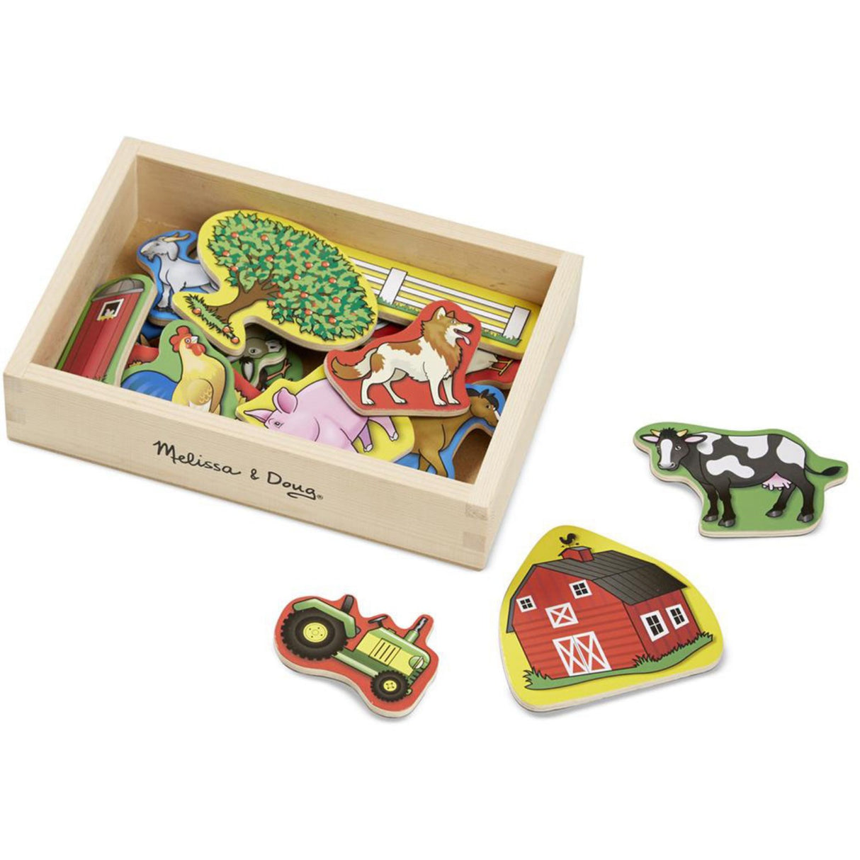Melissa & Doug Multifarvet Wooden Magnets Farm
