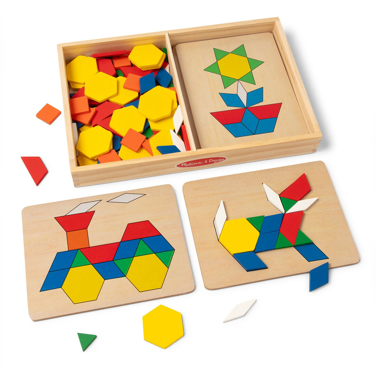 Melissa & Doug Multifarvet Mønster-Leg - Tre - Sett Med Klosser Og Plader