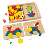 Melissa & Doug Multifarvet Mønster-Leg - Tre - Sett Med Klosser Og Plader