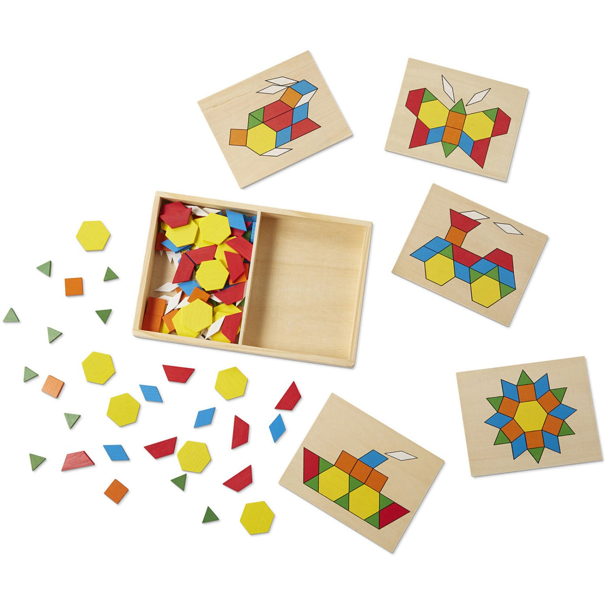 Melissa & Doug Multifarvet Mønster-Leg - Tre - Sett Med Klosser Og Plader