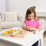 Melissa & Doug Multifarvet Mønster-Leg - Tre - Sett Med Klosser Og Plader