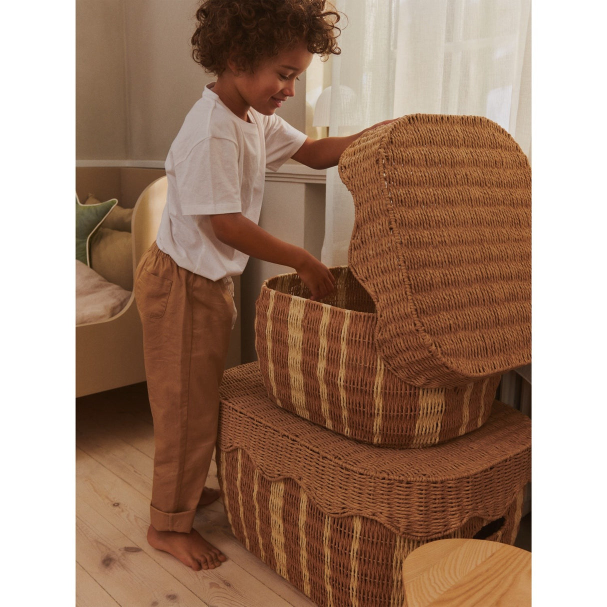 Ferm Living Natural/Off-white Rivan Oppbevaring Baskets 2 Pakke