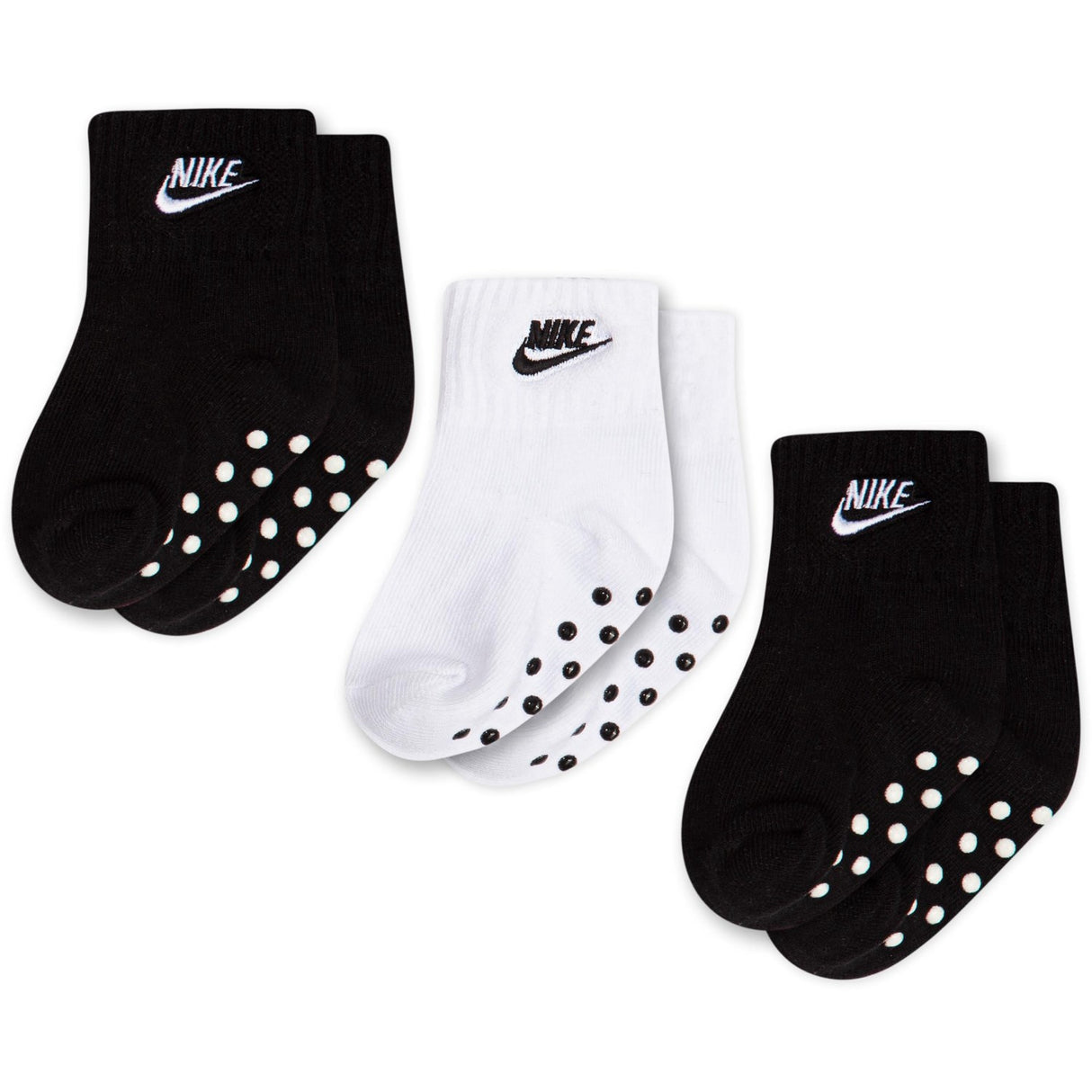 NIKE Black Core Futura Gripper 3-Pakning Strømper