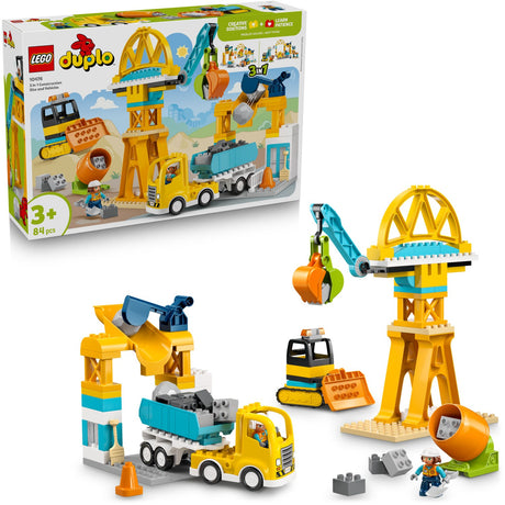 LEGO® DUPLO Town 3-i-1 Byggeplads Med Køretøjer 10476