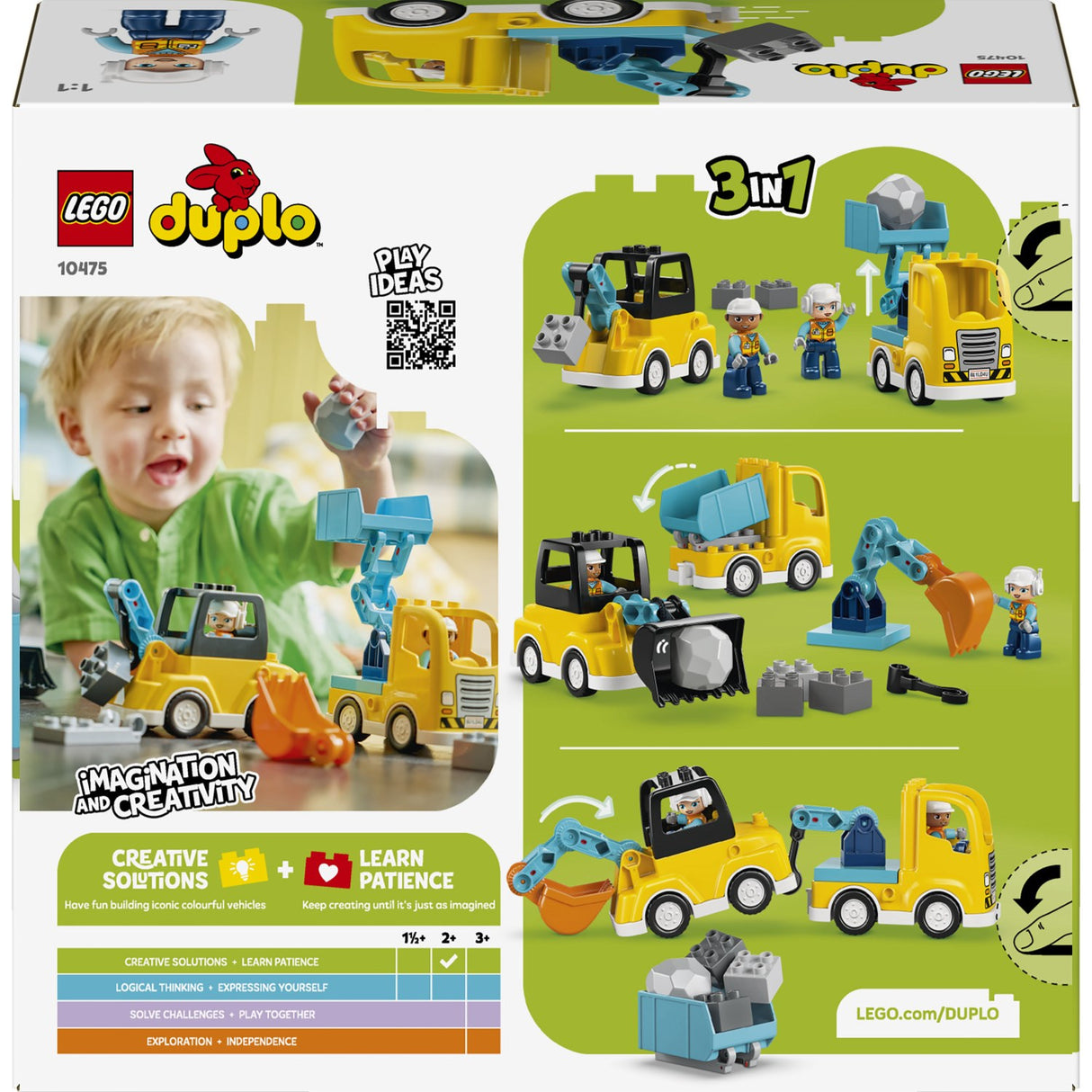 LEGO® DUPLO Town 3-i-1 Entreprenørmaskiner 10475