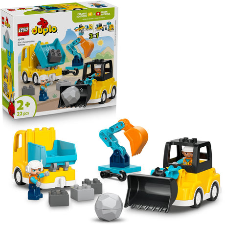 LEGO® DUPLO Town 3-i-1 Entreprenørmaskiner 10475
