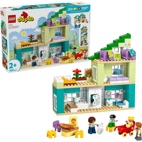 LEGO® DUPLO Town 3-i-1 Moderne Familiehus Med Figurer 10470