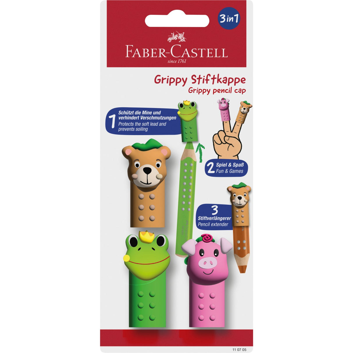 Faber-Castell dyrecapser for Grippy Crayons 3-i-1