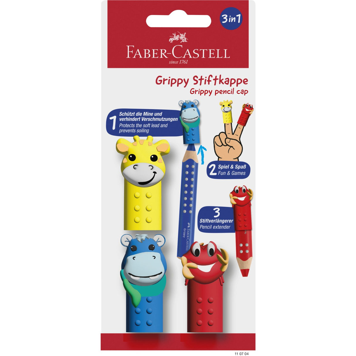 Faber-Castell dyrecapser for Grippy Crayons 3-i-1