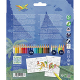 Faber-Castell 18+6 Grip akvarellfargestifter + klistremerker, dinosaur