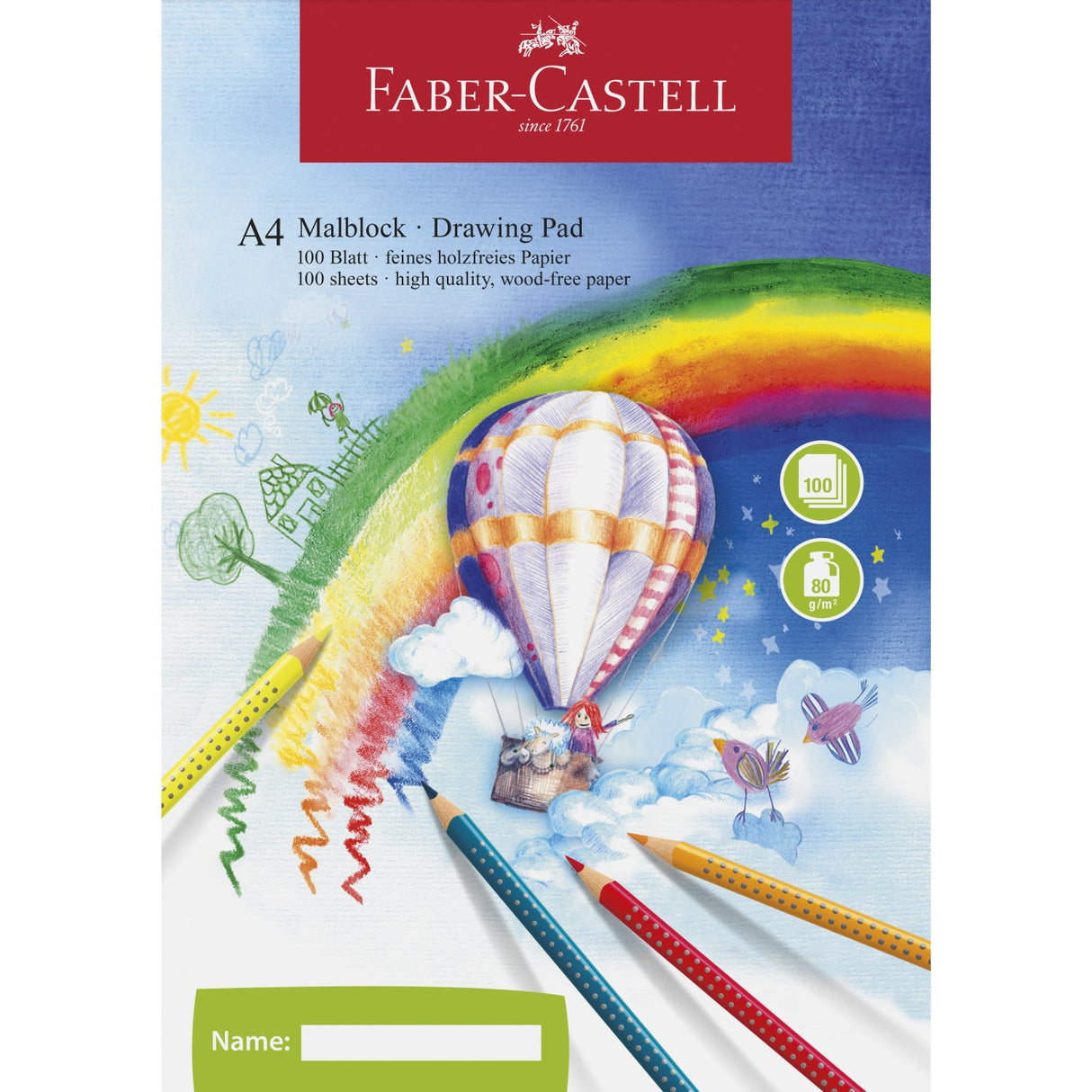 Faber-Castell tegneblokk med 100 hvite A4-ark