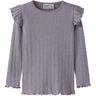 Name It Lavender Gray Melange Nmfblitta Ls Slim Topp