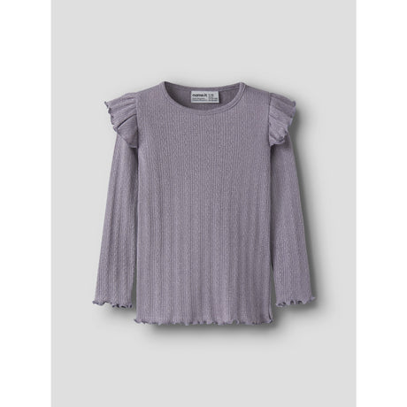 Name It Lavender Gray Melange Nmfblitta Ls Slim Topp