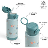DonebyDeer Blue Tiny Farm Insulated Sugerør Flaske