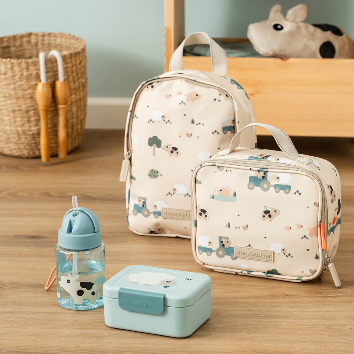 DonebyDeer Blue Tiny Farm Tiny Lunch Eske Med Snack Picks
