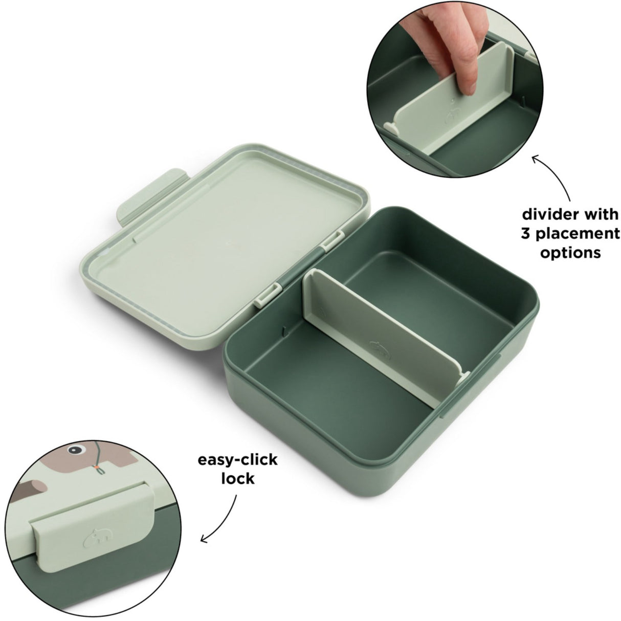 DonebyDeer Green Tiny Trails Lunch Eske Med Divider