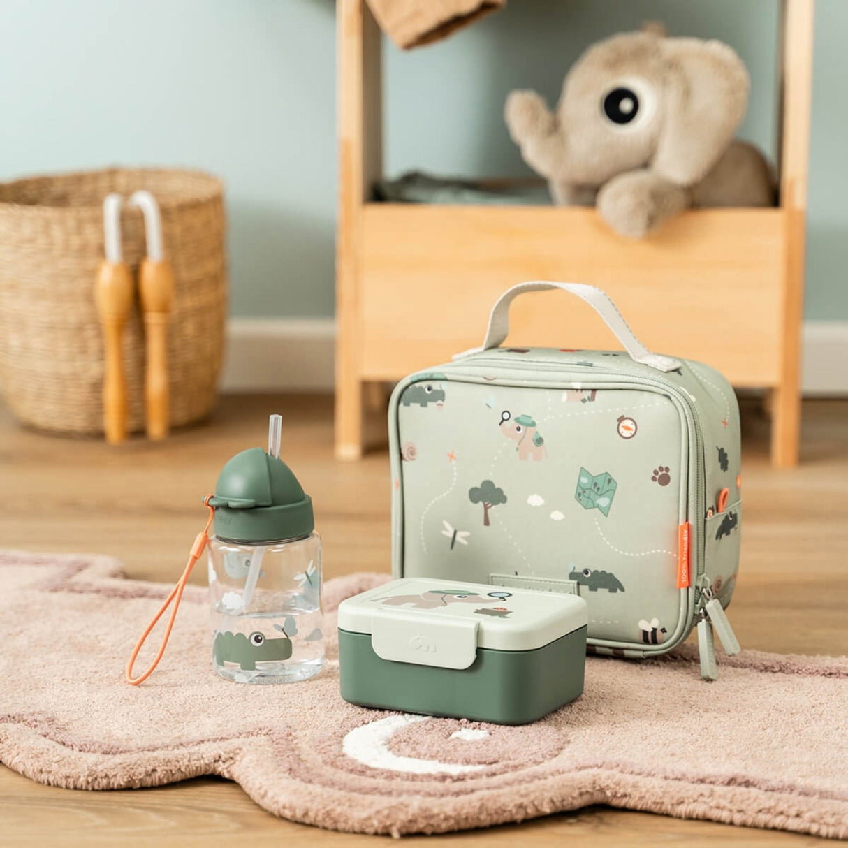 DonebyDeer Green Tiny Trails Tiny Insulated Lunch Veske