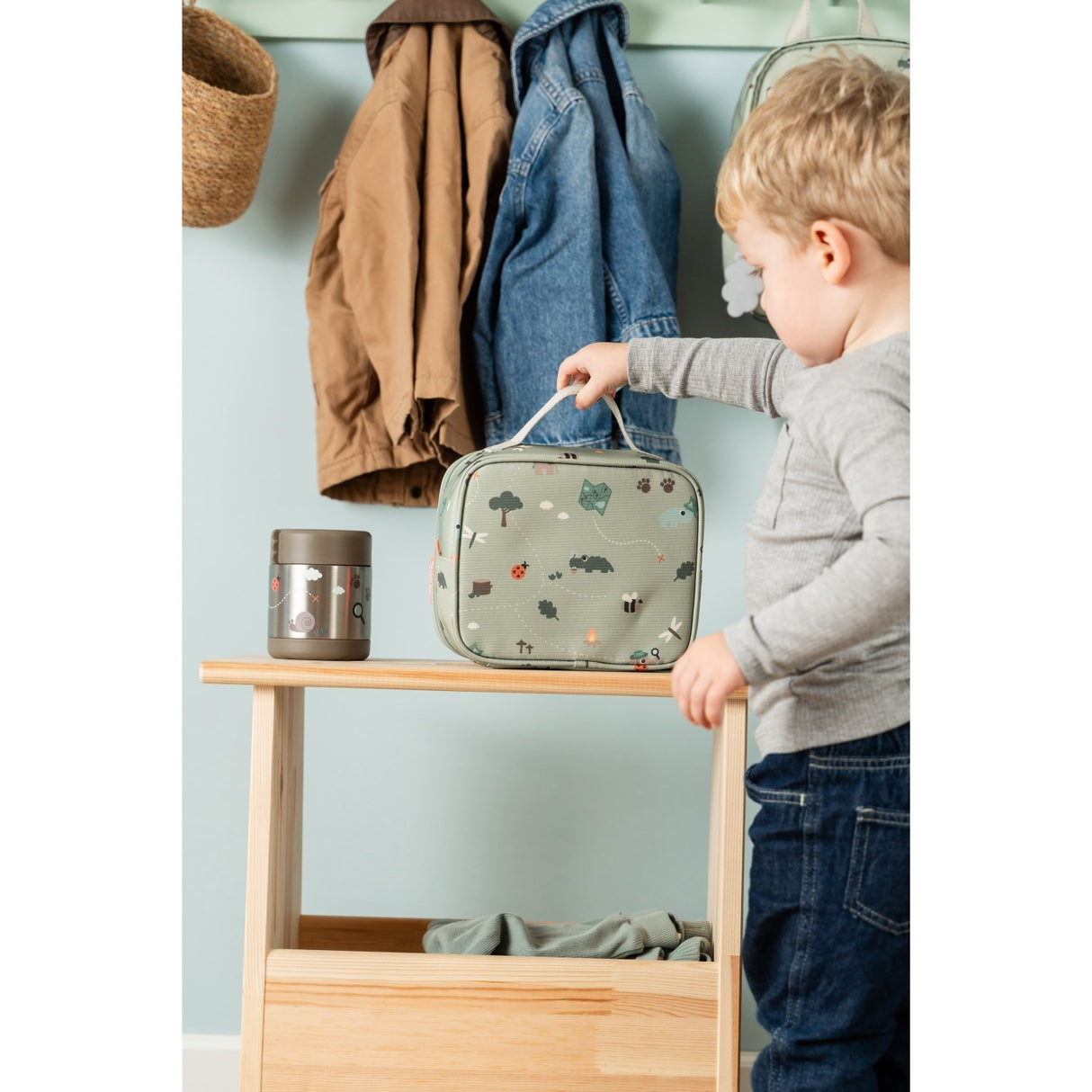 DonebyDeer Green Tiny Trails Tiny Insulated Lunch Veske