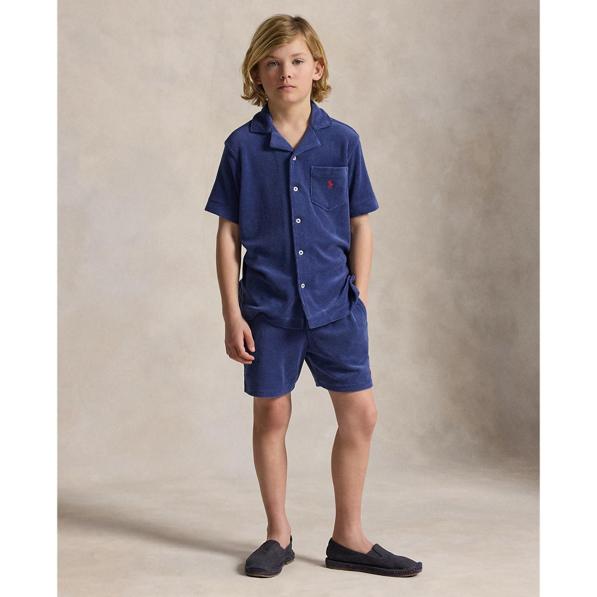 Polo Ralph Lauren Light Navy Knap Front Skjorte