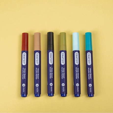 Crateit Nature Markører 3mm 6 Pakke