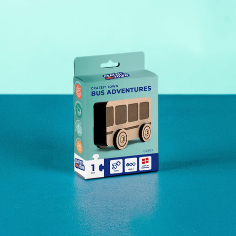 Crateit Town Wooden Leketøy Bus Adventures