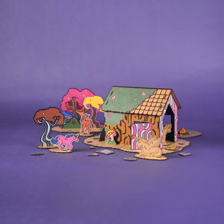 Crateit Unicorn Wooden Leketøy Magic Forest