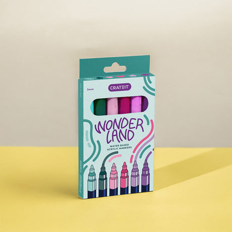 Crateit Wonderland Markører 3mm 6 Pakke