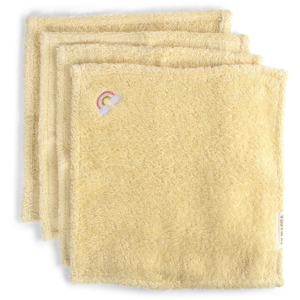 FILIBABBA Embroidered Rainbow Vaskekluter GOTS 4 Pakke