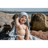 FILIBABBA Christian's Whale Tales Broderet Badehåndklæde Med Hette GOTS