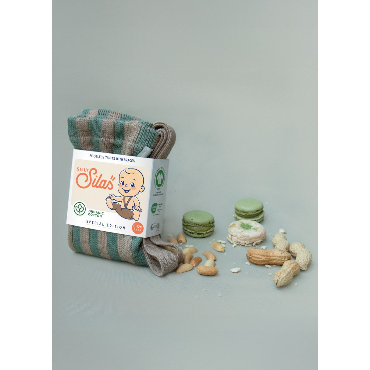 Silly Silas Matcha X Peanut Striped Footless Strømpebukser Special Edition