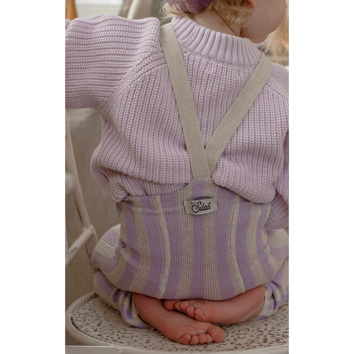 Silly Silas Lavender X Cream Striped Footless Strømpebukser Special Edition