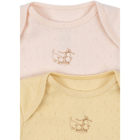 Konges Sløjd Banana Crepe/Creole Pink Fanga Perla 2 Pakke Ss Body Ocs