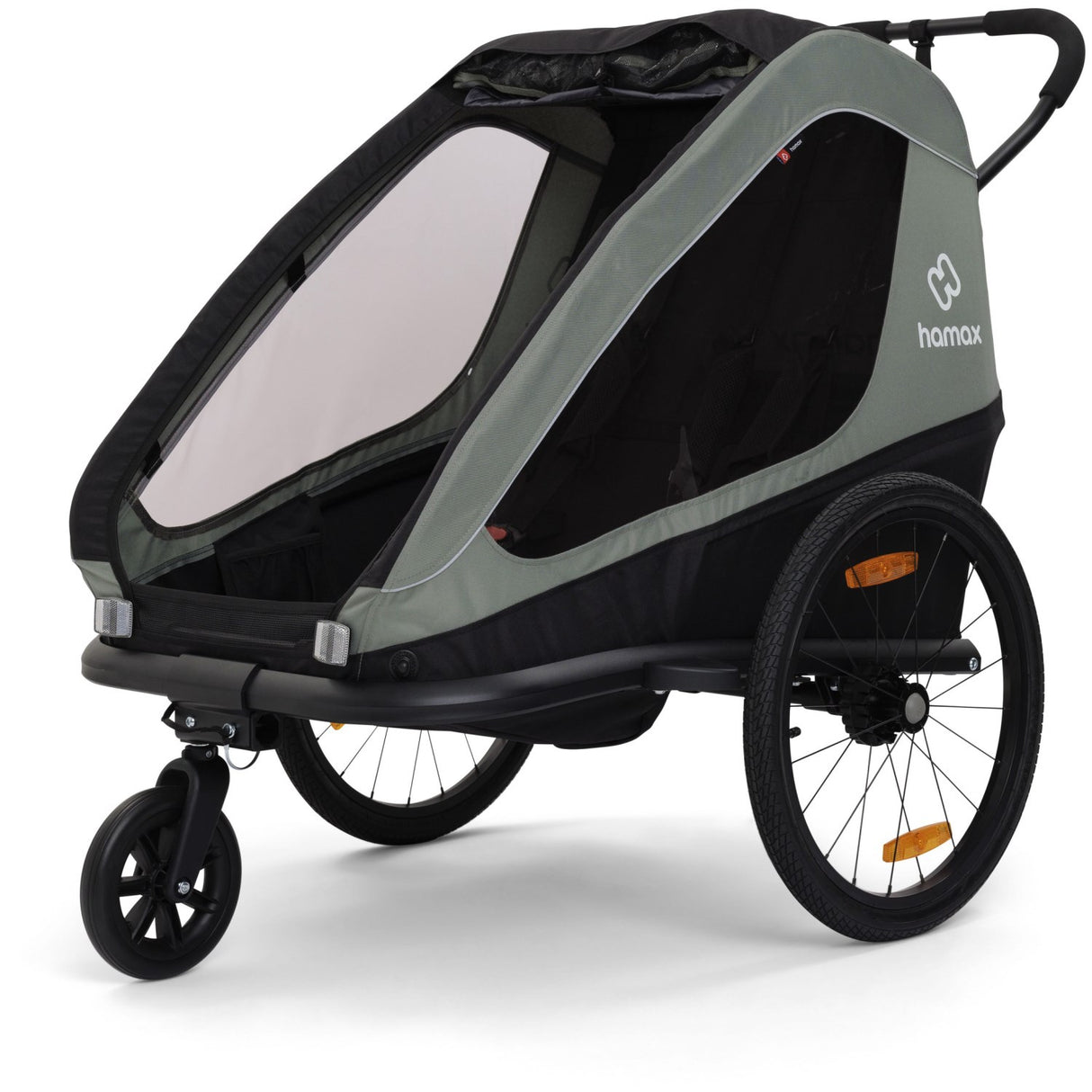 Hamax Khaki Green/Black Traveller Bicycle Trailer Dobbel