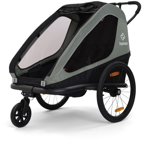 Hamax Khaki Green/Black Traveller Bicycle Trailer Dobbel