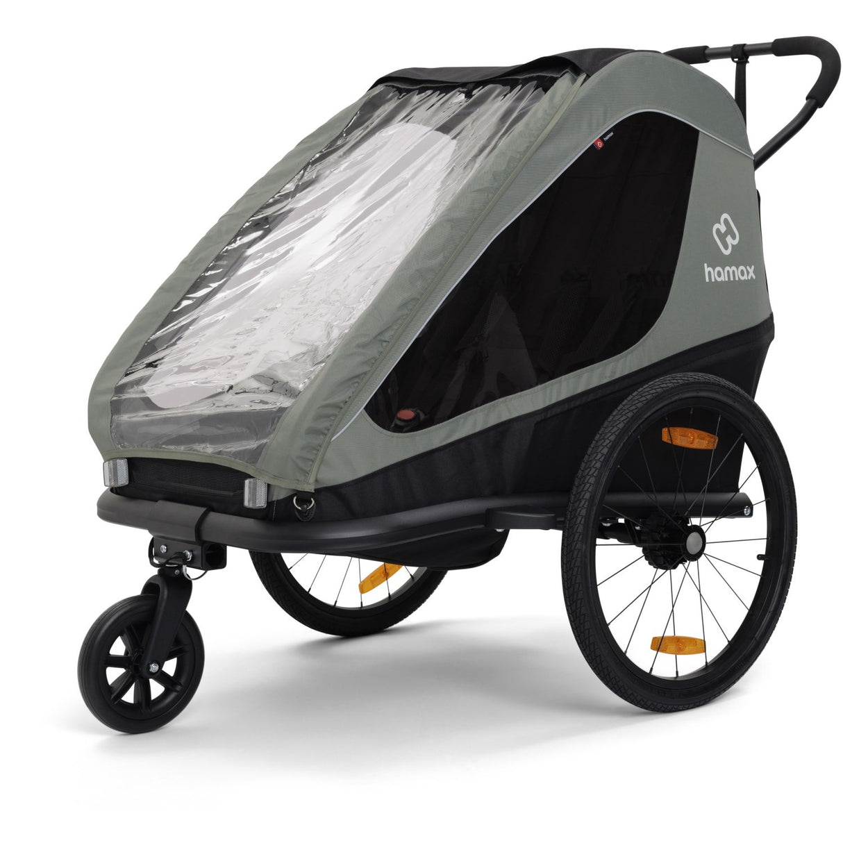 Hamax Khaki Green/Black Traveller Bicycle Trailer Dobbel