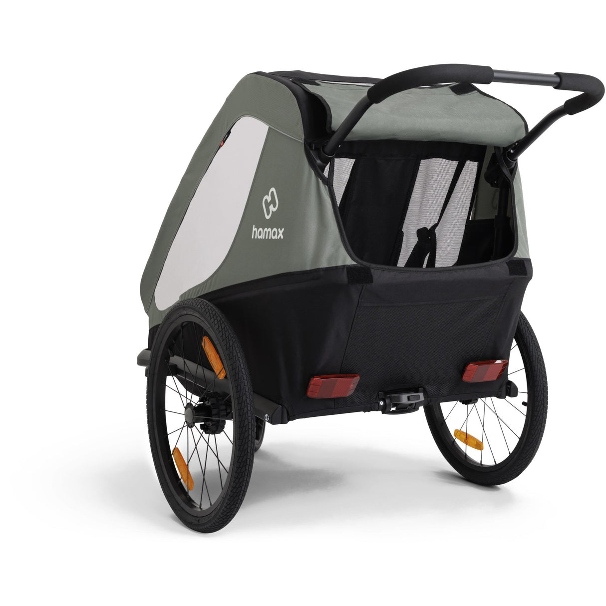 Hamax Khaki Green/Black Traveller Bicycle Trailer Dobbel
