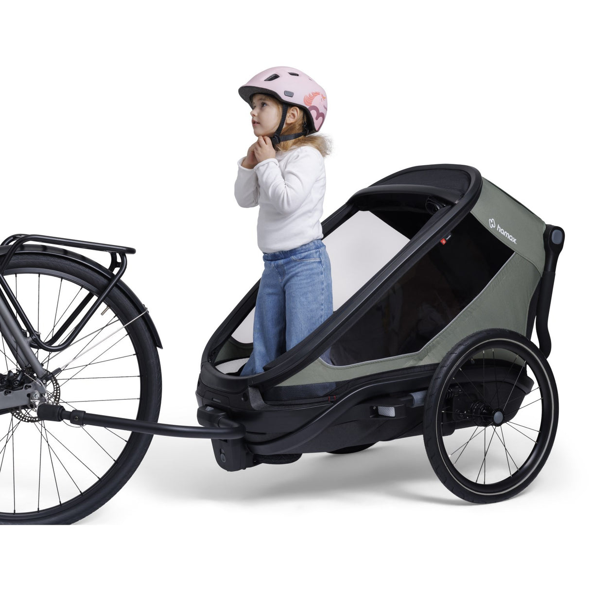 Hamax Green/Black Outback Next Bicycle Trailer Dobbel