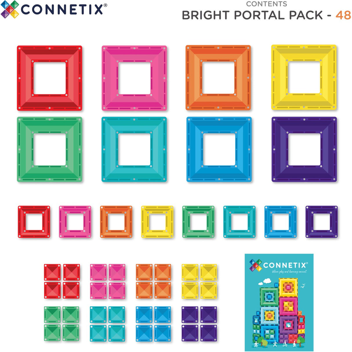 Connetix Multicolour Bright Portal Pakke 48 Pcs